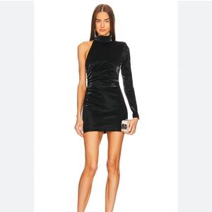 Michael Costello Revolve Black One Sleeve Mini Dress